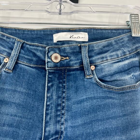 KanCan Mid-Rise Leopard Patch Skinny Jeans - Picture 3 of 8